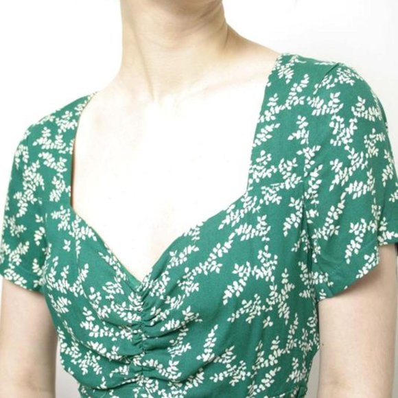Lush Green Floral Printed Romper - M - Picture 6 of 9
